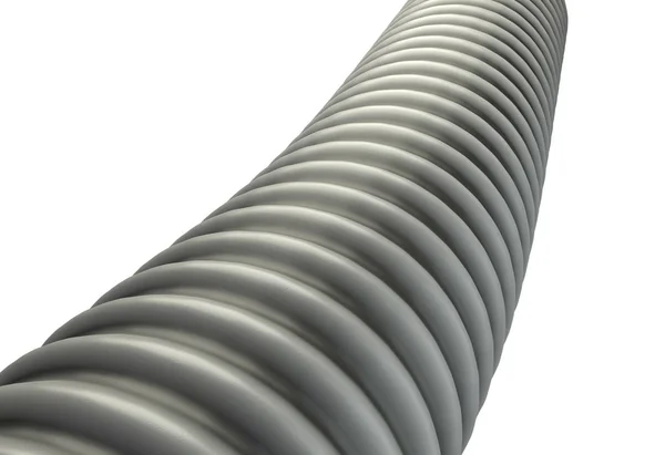 Plastic ribbed hose isolated on white background 3d illustration — Stock Photo, Image