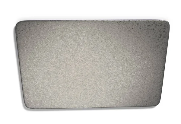 Leere Metallschild-Platte isoliert auf weiß, 3D-Abbildung — Stockfoto