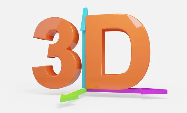 3D text orange with arrows illustration isolated — Stock Photo, Image
