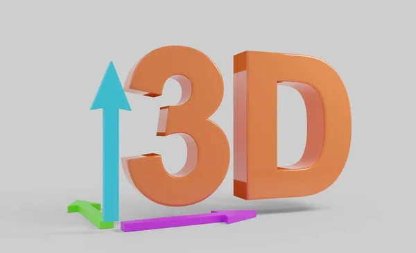 3D-Text orange mit Pfeilen Illustration — Stockfoto