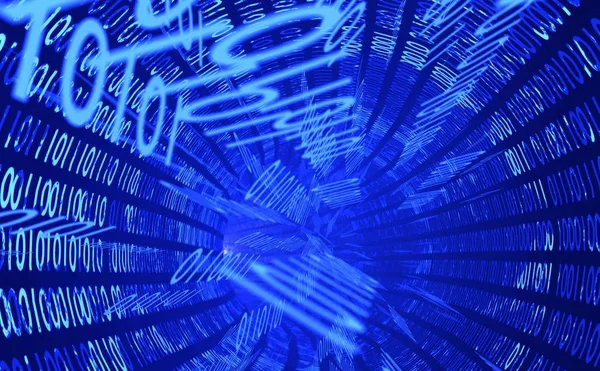 İkili veri akışı fiber optik kanal 3d çizim