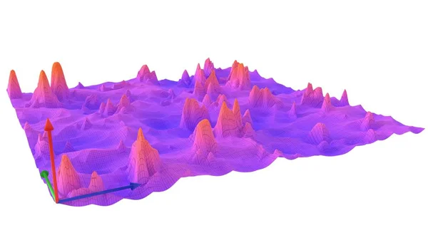 Renkli yüzey dimentional kılavuz peyzaj grafik Matematiksel işlevin 3d şekil