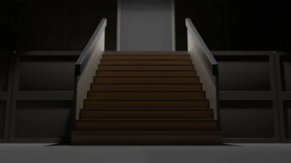 Minimalism stairs into the light 3d illustration — Stock Photo, Image