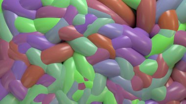 soyut renk pastel boruları rasgele 3d çizim ayarlamak