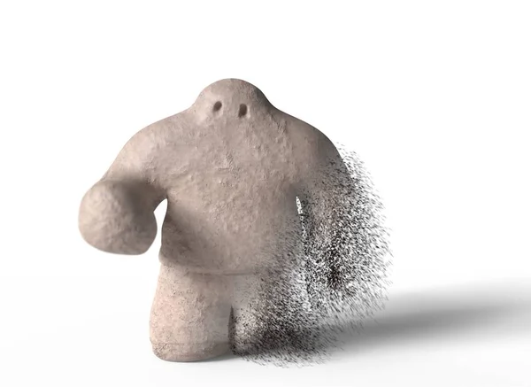 Golem entra en polvo sobre fondo blanco. ilustración 3d —  Fotos de Stock