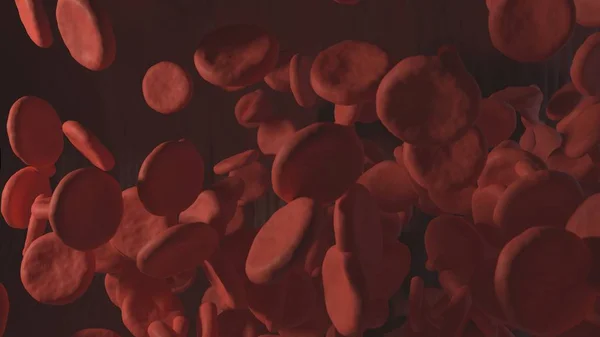 정 맥에서 3d 렌더링 된 붉은 혈액 세포 — 스톡 사진