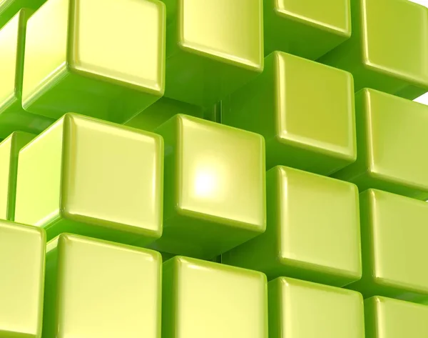 Zelená abstraktní kostky blokovat pole 3d obrázek — Stock fotografie