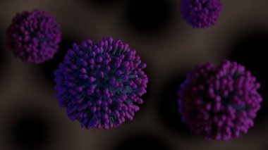 3D Bulaşıcı Hiv Aids, Flur veya Coronavirus 3D görüntüleme