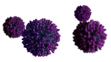 3D Bulaşıcı Hiv Aids, Flur veya Coronavirus 3 boyutlu görüntüleme