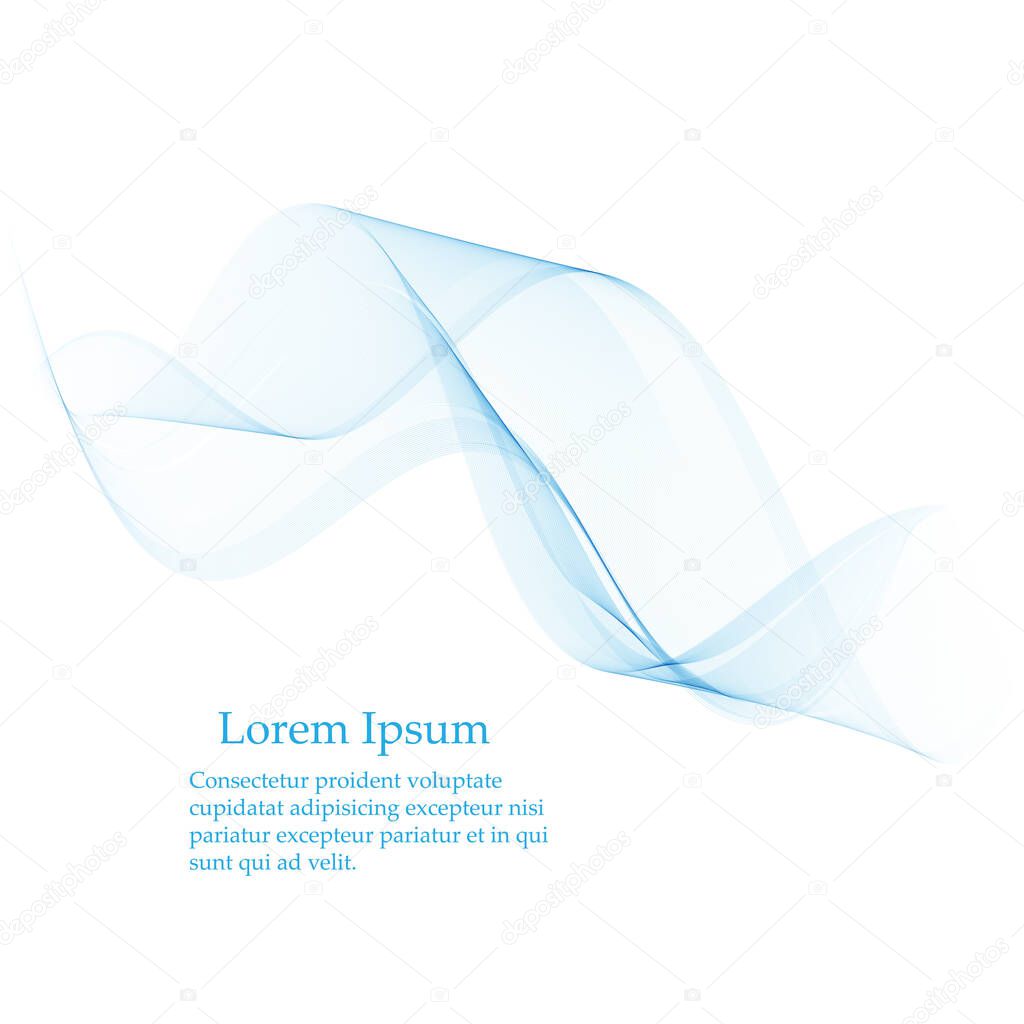 Abstract vector background, blue transparent waved lines for brochure, website, flyer design.