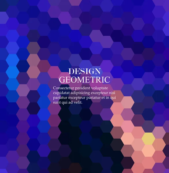 Fondo geométrico abstracto vectorial. Forma de hexágono azul y rosa — Vector de stock