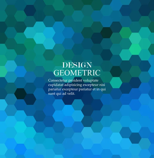 Vector Abstract geometric background. Blue and green hexagon shape — Stock Vector