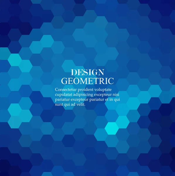 Vector Abstract geometric background. Blue hexagon shape — Stock Vector