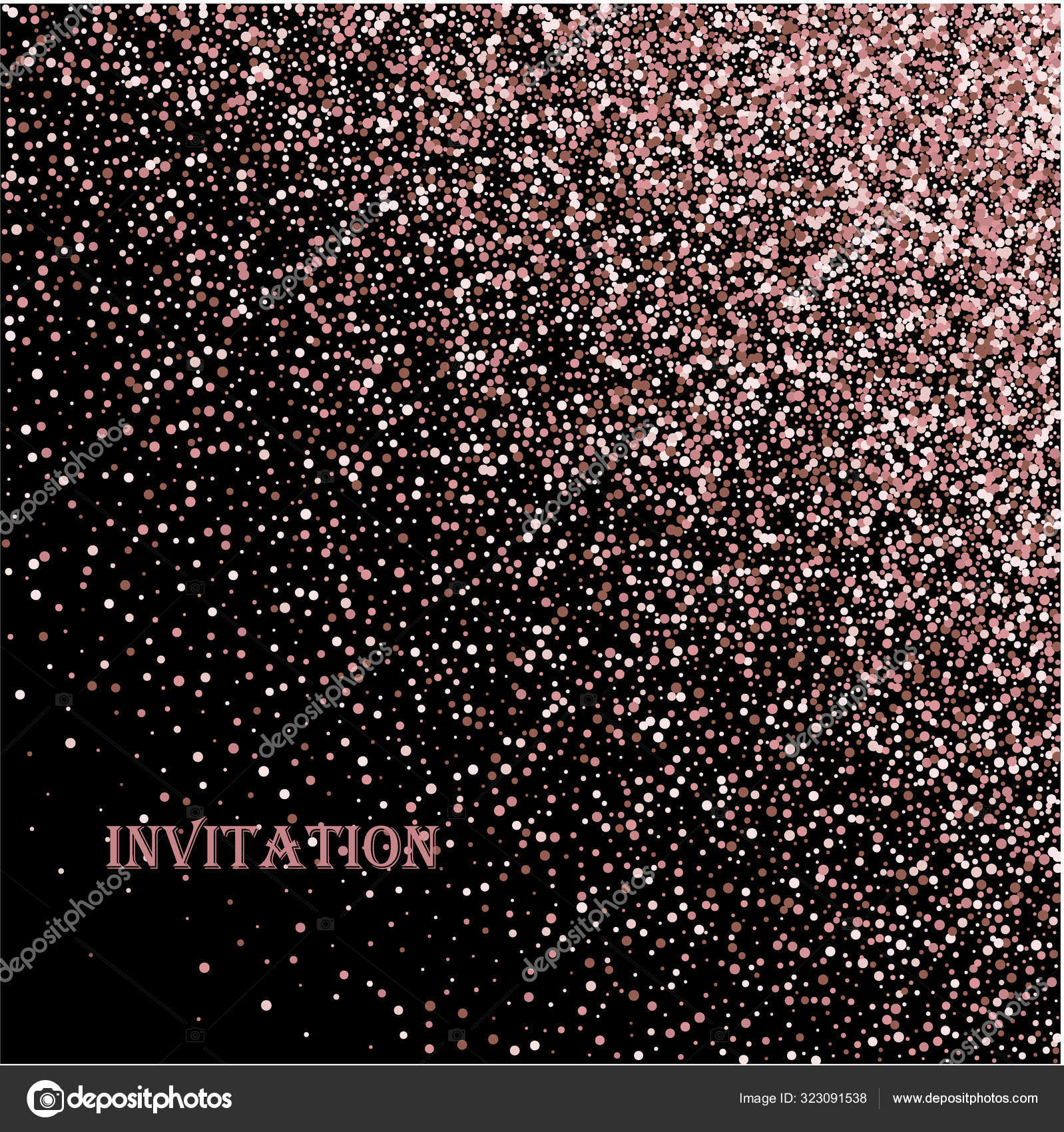 Pink gold glitter. Scatter bottom gradient with pink gold glitter on