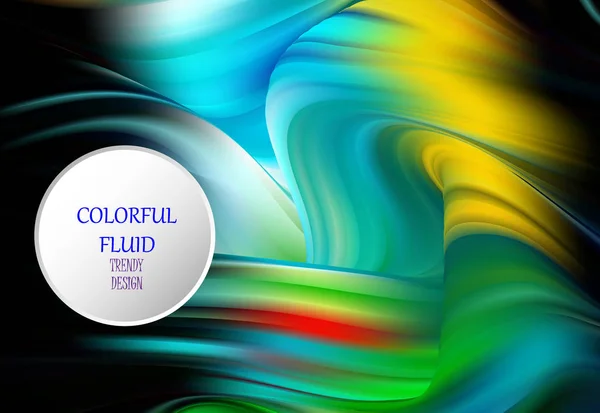 Manifesto moderno flusso colorato. Onda Forma liquida in sfondo di colore blu. Art design per il tuo progetto di design. — Vettoriale Stock