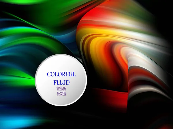Moderno cartel de flujo colorido. Onda Forma líquida en fondo de color azul. Diseño de arte para su proyecto de diseño. — Vector de stock