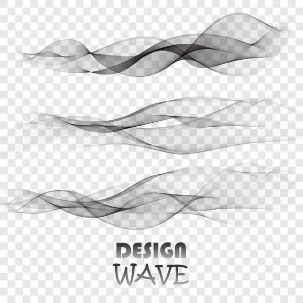 Абстрактний векторний фон, прозорі хвилясті лінії для брошури, веб-сайту, дизайну флаєрів. Набір сірих хвиль . — стоковий вектор