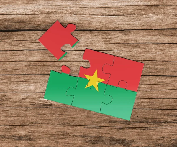 Burkina Faso Bandera Nacional Rompecabezas Falta Una Pieza Concepto Peligro — Foto de Stock