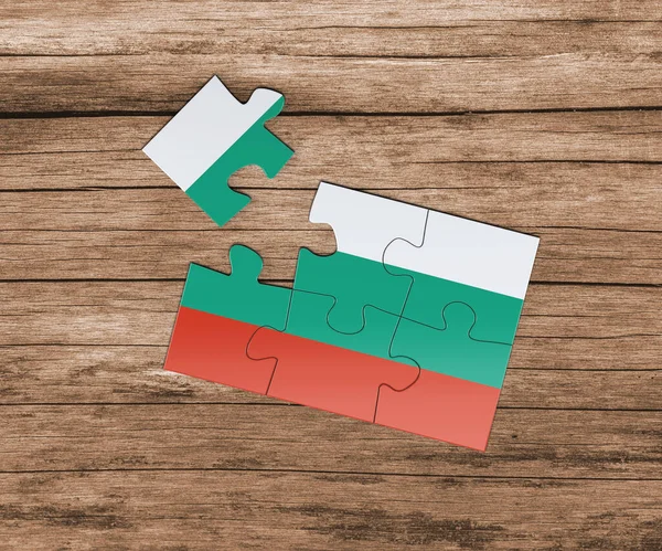 Drapelul Național Bulgariei Puzzle Jigsaw Lipseşte Piesă Conceptul Pericol — Fotografie, imagine de stoc