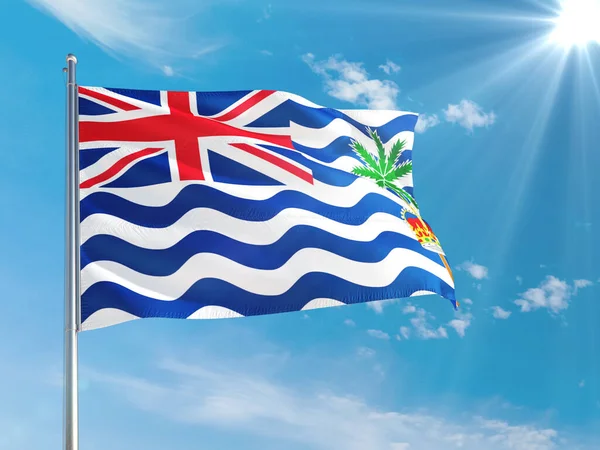 British Indian Ocean Territory National Flag Waving Wind Deep Blue — Stock Photo, Image