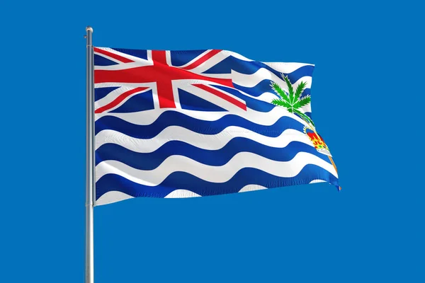 Brit Indiai Óceáni Terület Nemzeti Zászló Lengett Szélben Egy Mély — Stock Fotó
