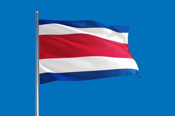 Bandiera Nazionale Del Costa Rica Sventola Nel Vento Cielo Blu — Foto Stock