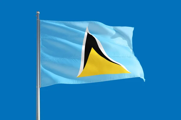 Bandiera Nazionale Santa Lucia Sventola Nel Vento Cielo Blu Intenso — Foto Stock