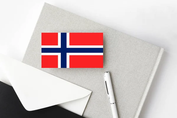 Bandera Las Islas Bouvet Sobre Fondo Letra Minimalista Sobre Invitación — Foto de Stock