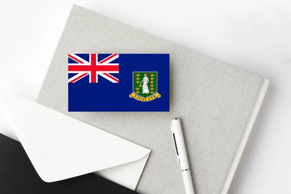 Bandera Las Islas Vírgenes Británicas Sobre Fondo Carta Minimalista Sobre — Foto de Stock