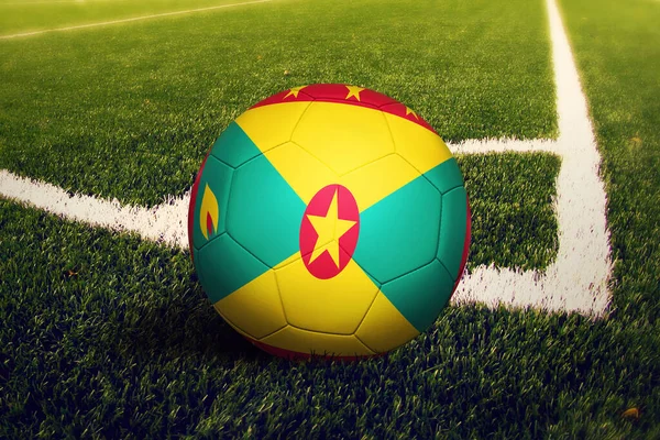 Bandera Granada Pelota Esquina Fondo Del Campo Fútbol Tema Nacional — Foto de Stock