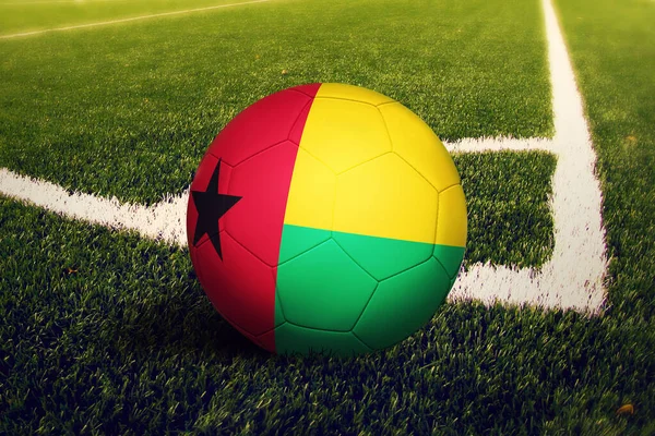 Bandera Guinea Posición Patada Esquina Fondo Del Campo Fútbol Tema — Foto de Stock