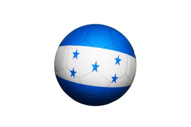 Honduras bayrağı köşe vuruşunda, futbol sahasında. Ulusal futbol teması yeşil çimlerde.