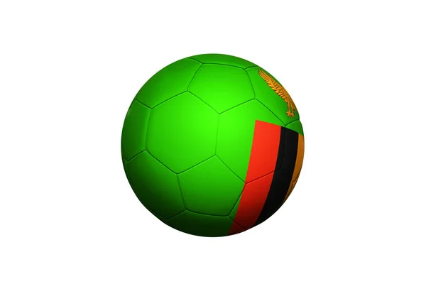 Zambia Vlag Bal Hoek Kick Positie Voetbalveld Achtergrond Nationaal Voetbal — Stockfoto