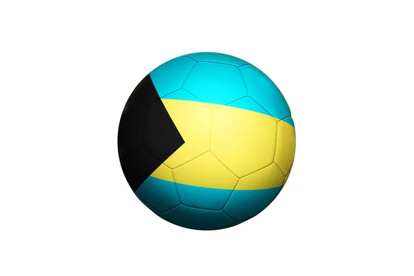 Bahamas Vlag Bal Hoek Kick Positie Voetbalveld Achtergrond Nationaal Voetbal — Stockfoto