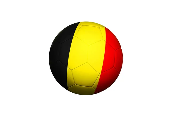 Bélgica Bandeira Bola Posição Chute Canto Fundo Campo Futebol Tema — Fotografia de Stock