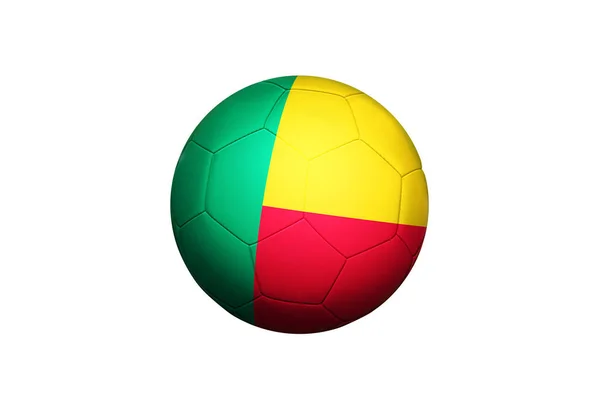 Benin Vlag Bal Hoek Kick Positie Voetbalveld Achtergrond Nationaal Voetbal — Stockfoto