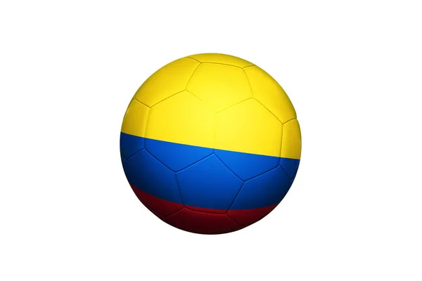Kolombiya Bayrağı Köşede Top Futbol Sahasında Saha Arkası Ulusal Futbol — Stok fotoğraf