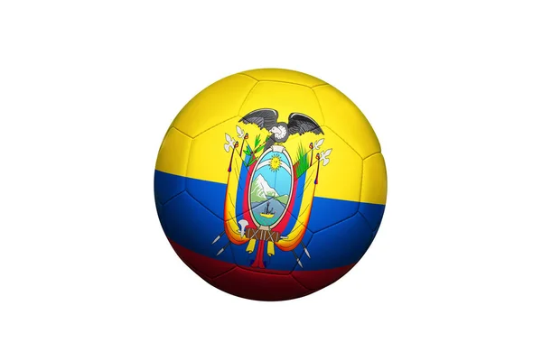 Ecuador Flagga Bollen Hörnspark Position Fotbollsplan Bakgrund Nationell Fotboll Tema — Stockfoto