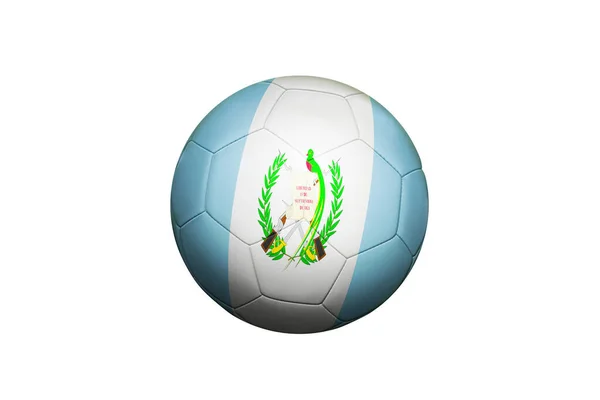 グアテマラはキックポジション サッカー場の背景でボールにフラグを立てます 緑の草をテーマにしたサッカー日本代表 — ストック写真