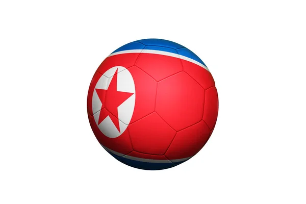 Bendera Korea Utara Pada Bola Posisi Tendangan Sudut Latar Belakang — Stok Foto