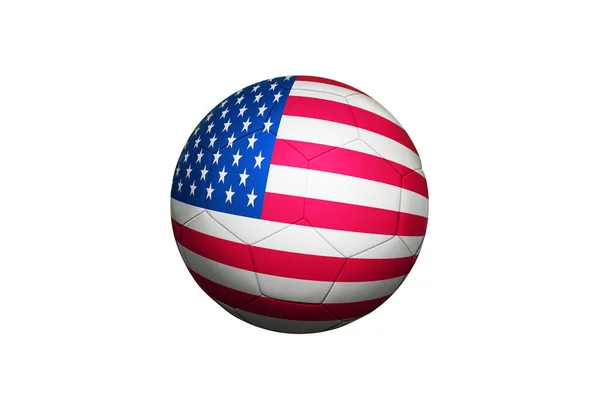 United States Flag Ball Corner Kick Position Soccer Field Background — Stock Photo, Image