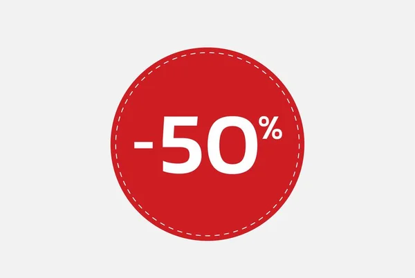 Discount label. banner advertising design. 50 percent discount sale sticker — Stock Vector