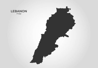 Lübnan haritası simgesi. Asya ülkesinin izole vektör siluet görüntüsü