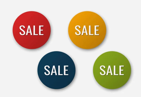 Set di vendita adesivo cerchio colorato. promozione etichetta design. immagini vettoriali isolate — Vettoriale Stock