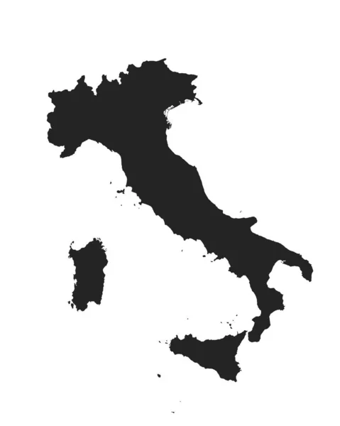 Italia mapa icono. vector aislado alta silueta detallada imagen — Vector de stock