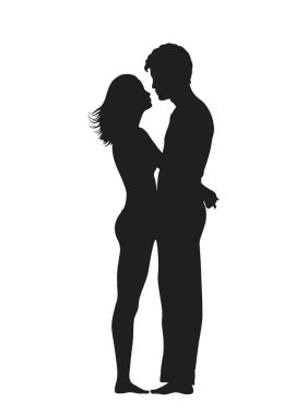 Birbirine aşık çiftler. Sevgililer Günü tasarım elementi. aşk sembolü