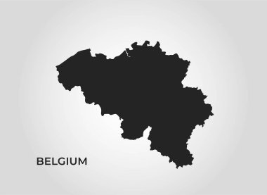 Belçika haritası simgesi. Avrupa ülkesinin izole edilmiş vektör coğrafi şablonu