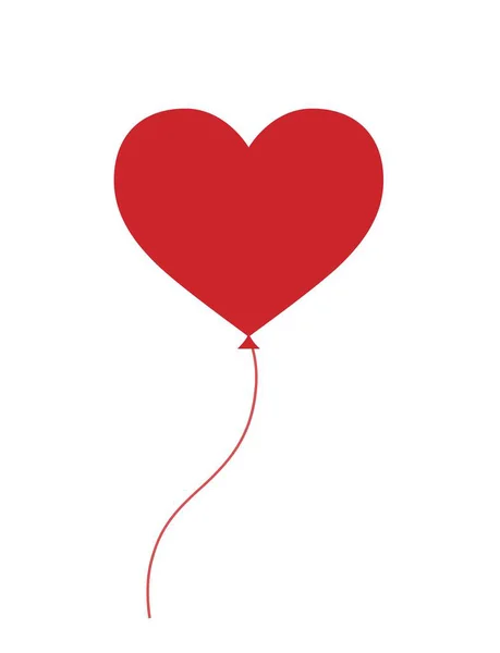 Red heart balloon. love symbol. valentine's day design element — 스톡 벡터