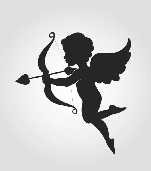 Cupid icon. valentines symbol. Cupid with bow and arrow — Stock Vector