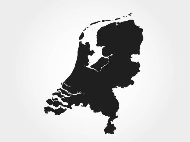 Hollanda harita simgesi. vektör izole coğrafi şablon